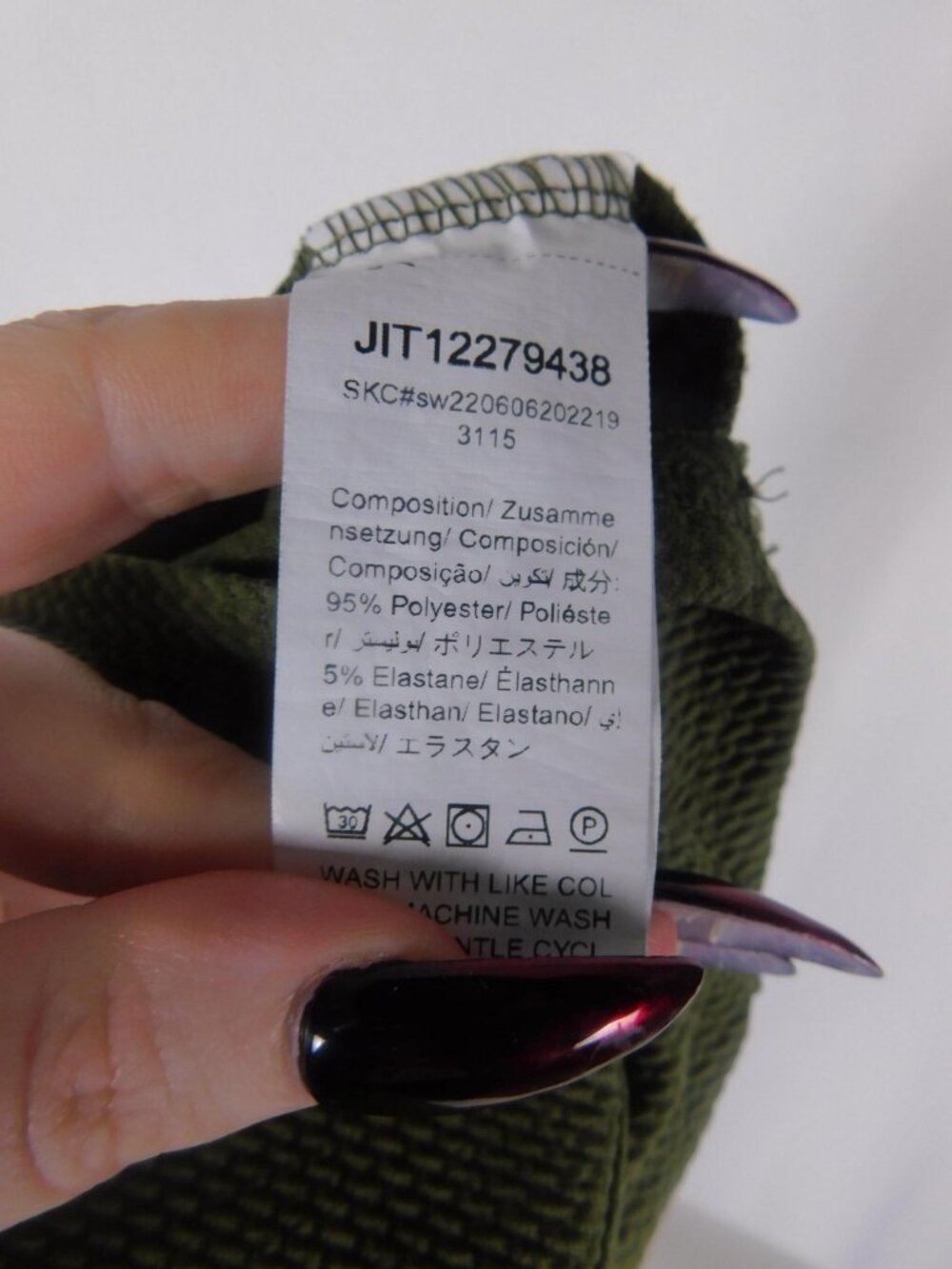 Olive Green Ribbed Cropped Tank Top XS Stretchy & Fitted Design - Picture 4 of 9